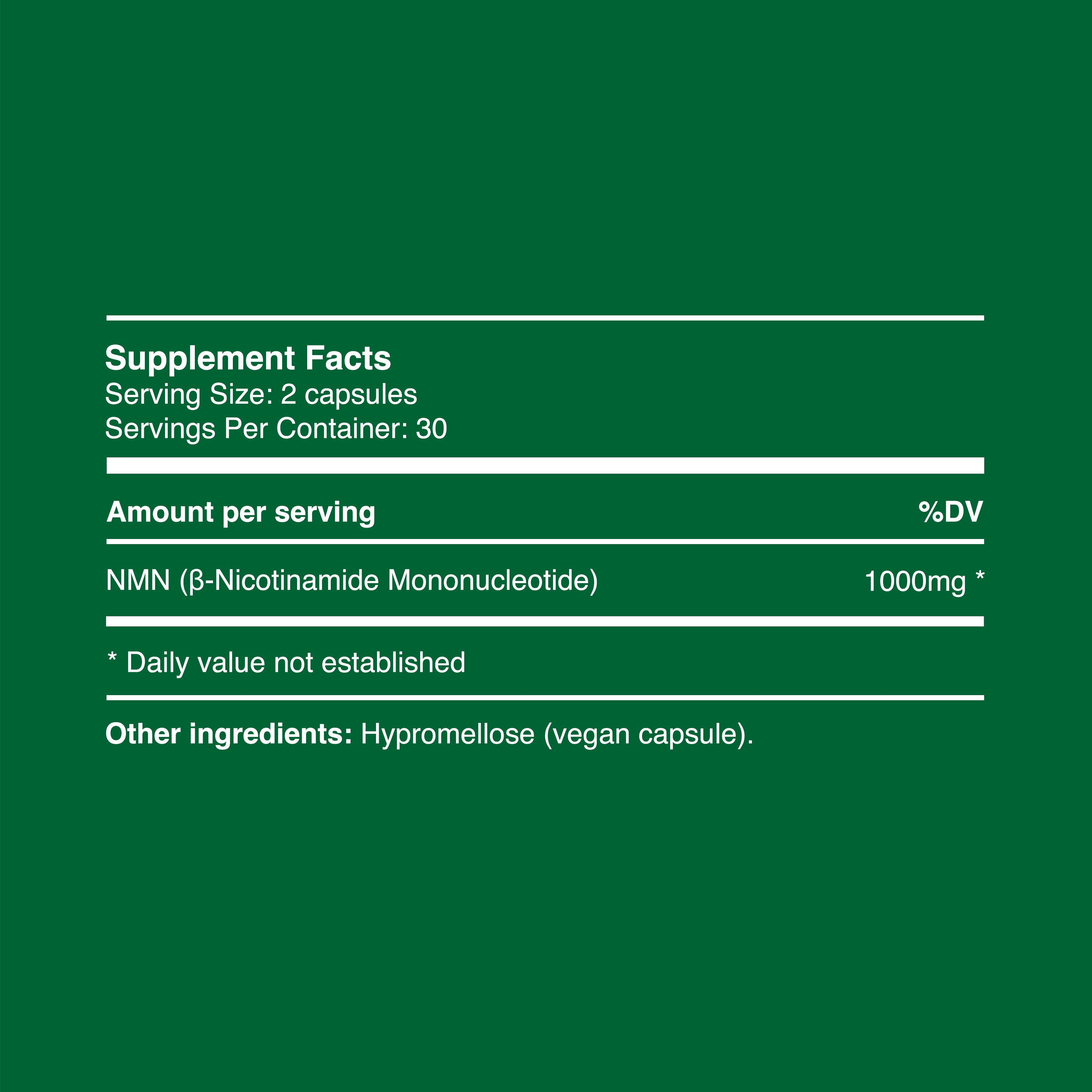 NMN Capsules 500mg (30 days, 60pc)