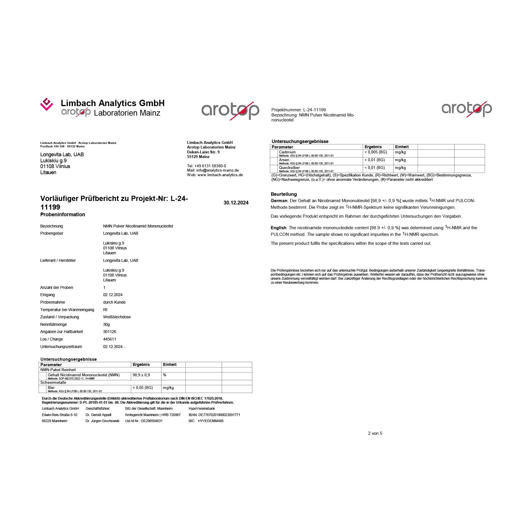 NMN Capsules 500mg (30 days, 60pc)