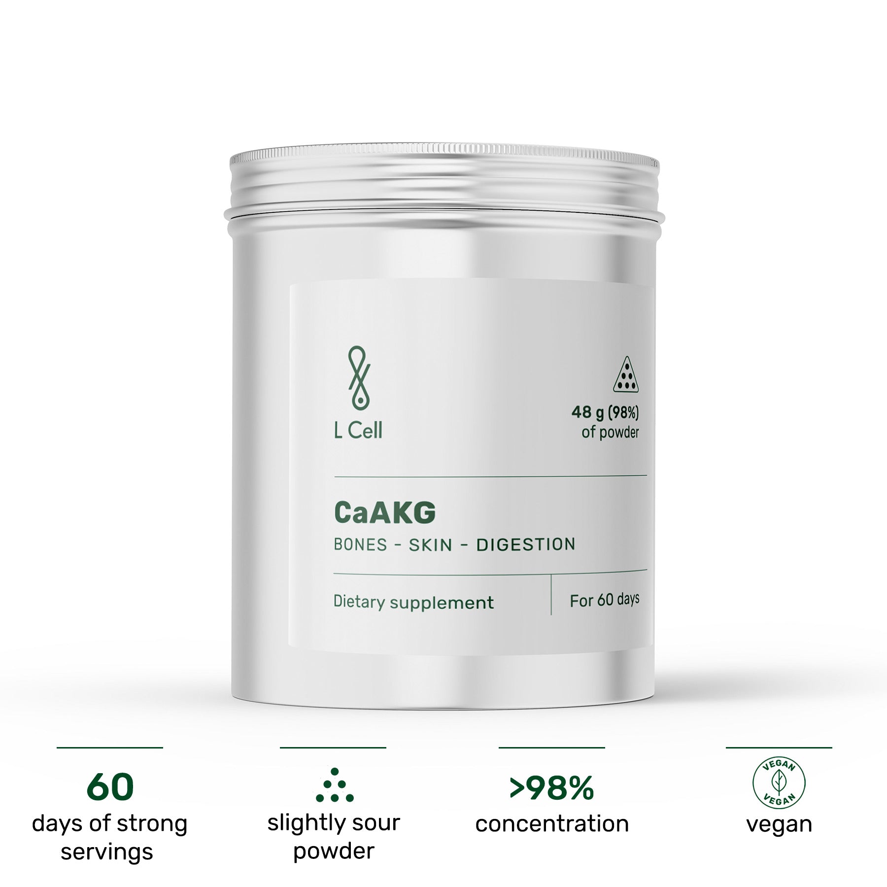 CaAKG Powder 48g (60 days, >98% purity)