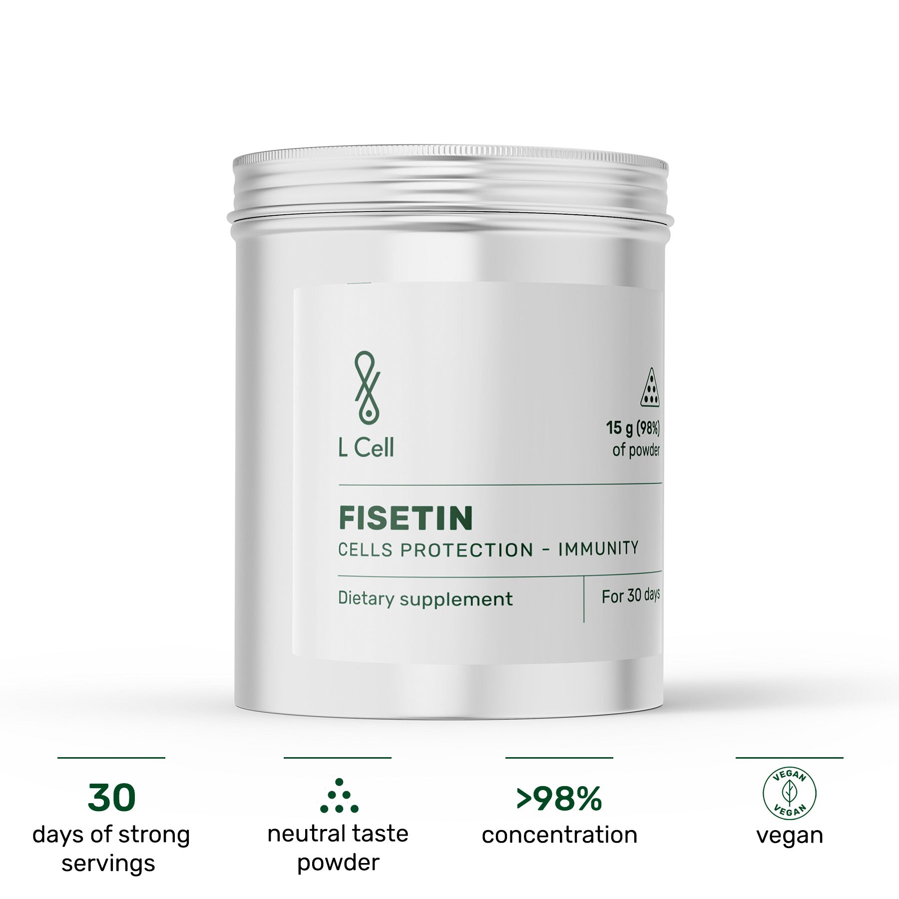 Fisetin Powder 15g (30 days, >98% purity)