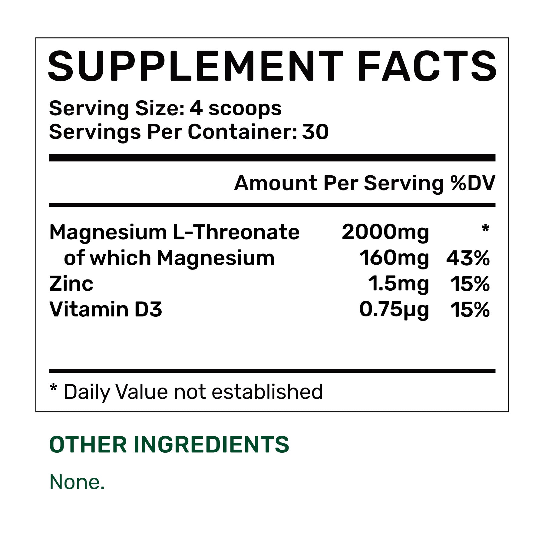 Magnesium L-Threonate Powder 60g (30 days, >99% purity)