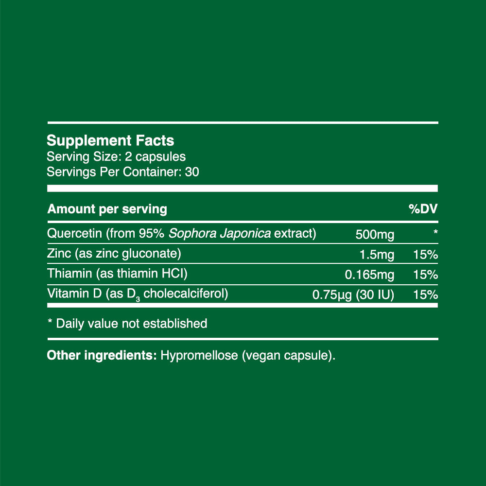 Quercetin Capsules 250mg (30 servings, 60 caps)