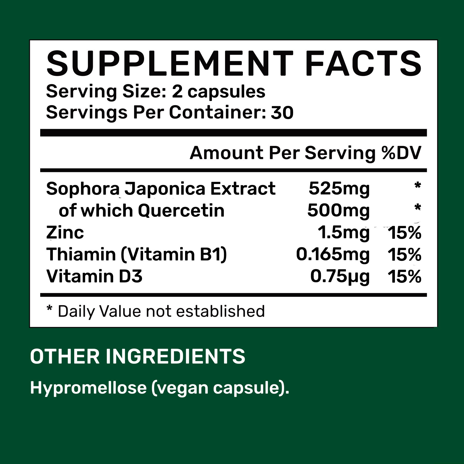 Quercetin Capsules 250mg (30 days, 60 pc.)