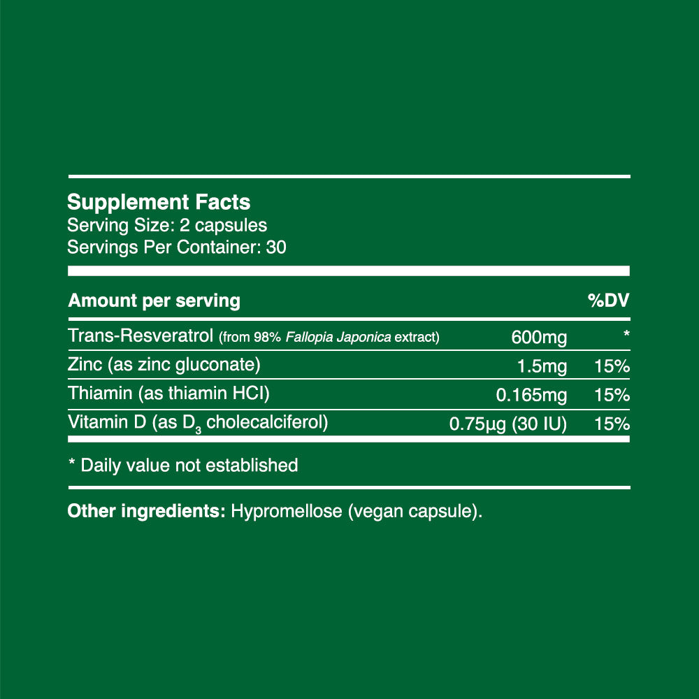 Trans Resveratrol Capsules 300mg (30 days, 60 pc.)