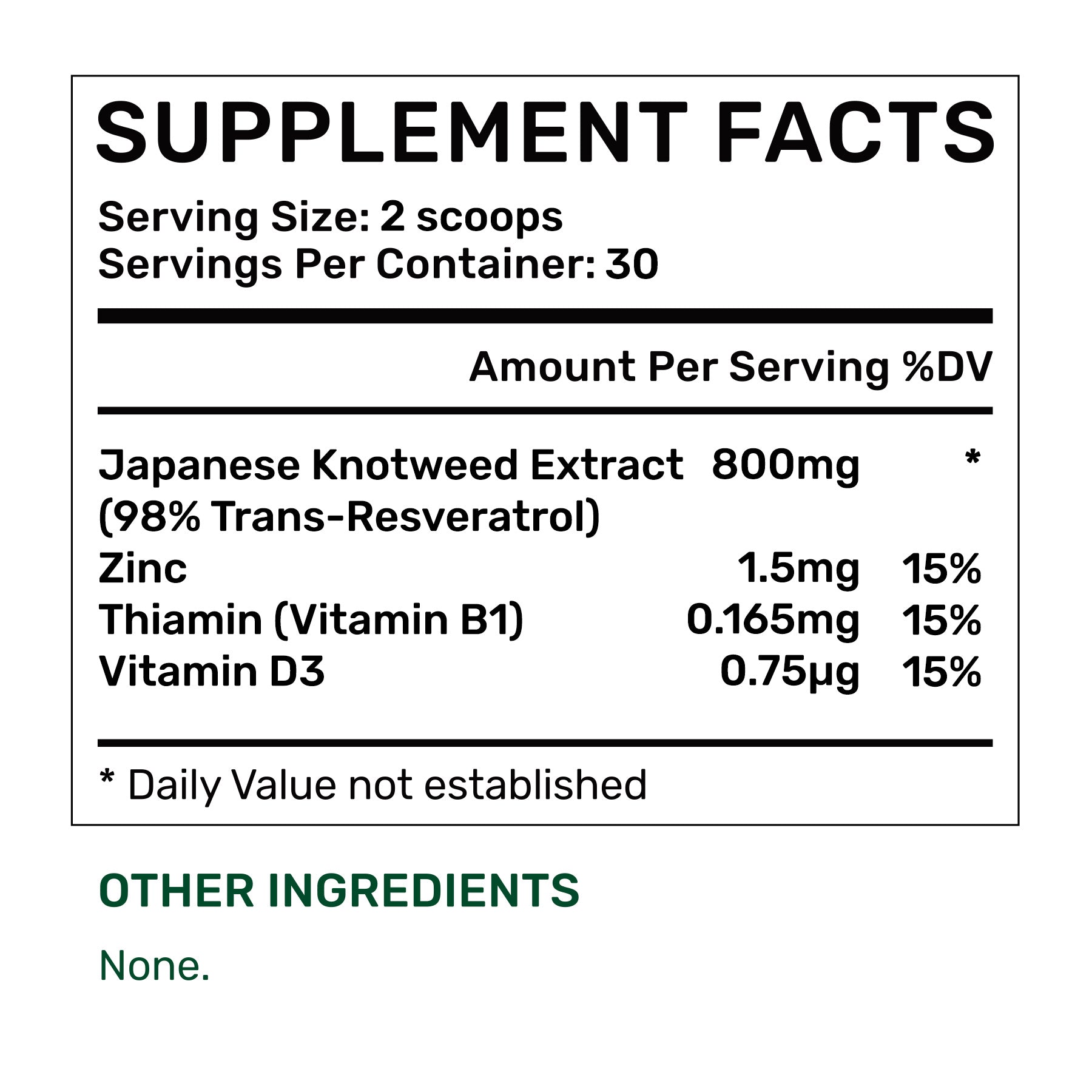 Trans Resveratrol Powder 24g (30 days, >98% purity)